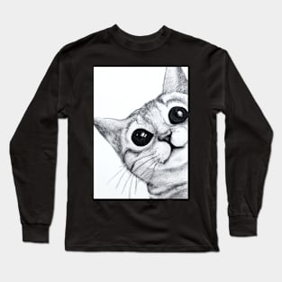 Cute Cat Drawing Long Sleeve T-Shirt
